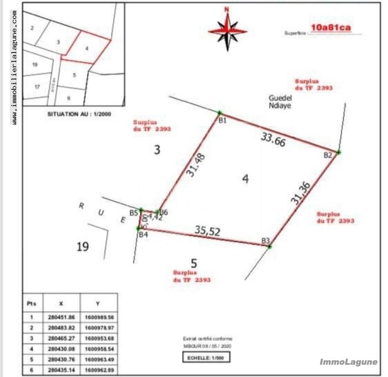 Agence Immobilière Saly Sénégal - T3070 - Terrain à NGUERIGNE - T3070-terrain-a-vendre-a-ngaparou